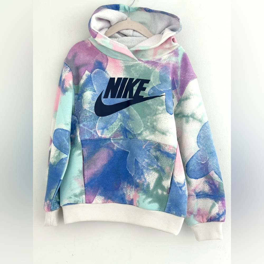 Girls Nike Multi-Color Tie-Dye Hoodie Sz 4-5 yrs